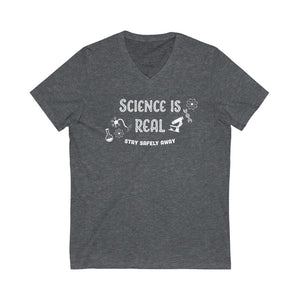 Science is Real- Unisex Jersey V-Neck Tee
