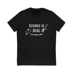 Science is Real- Unisex Jersey V-Neck Tee