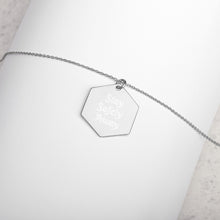 Load image into Gallery viewer, Engraved Silver Hexagon Necklace
